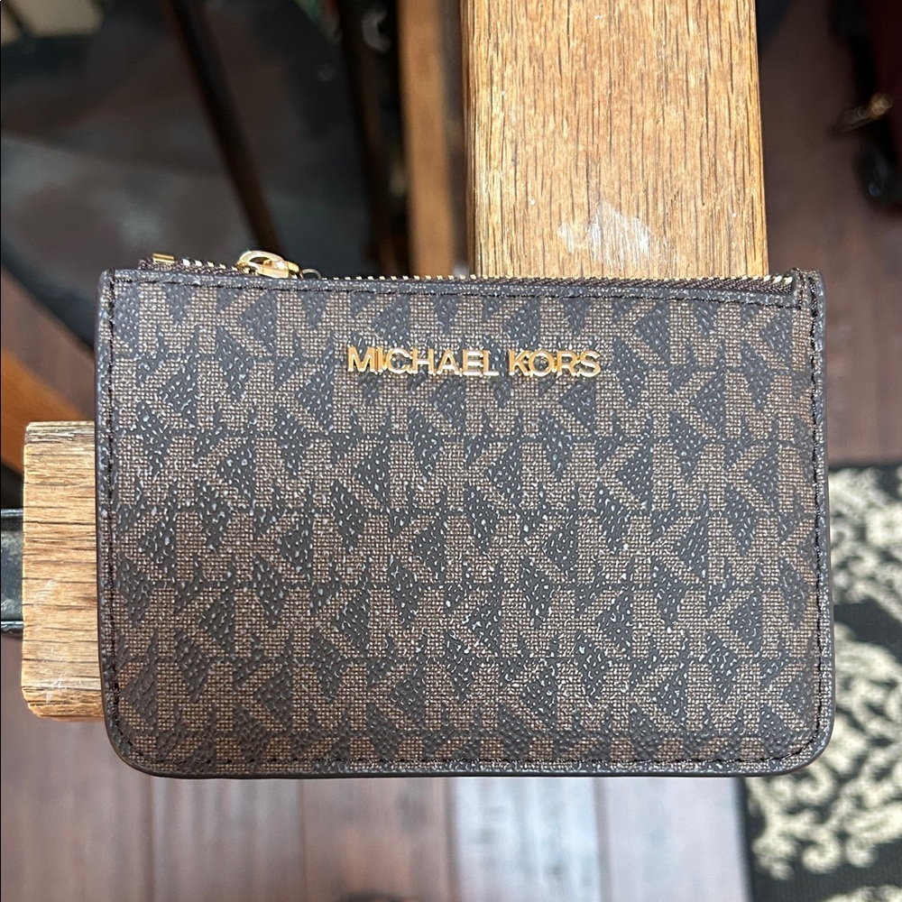Michael Kors Dark Brown Logo Card Holder